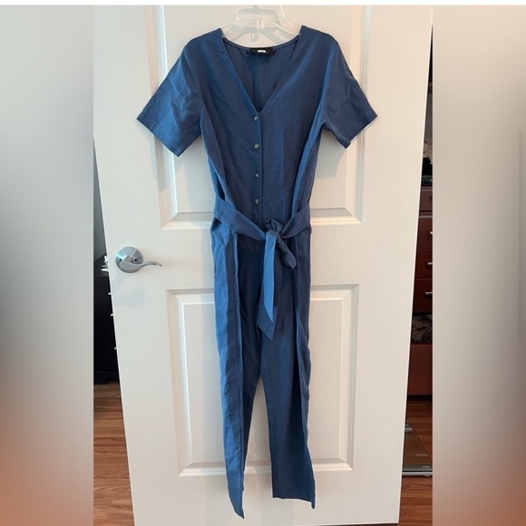 Hatch Noelle Maternity Jumpsuit Blue - Picture 5 of 16